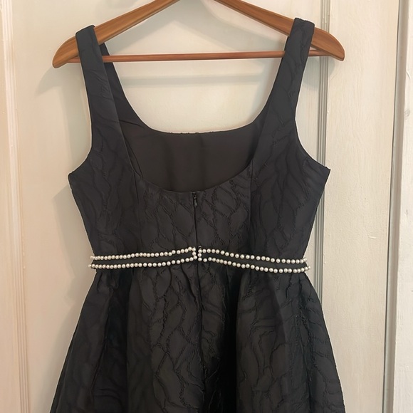 New Abbey Glass Victoria Black Textured Satin Jacquard Dress size Small - Picture 9 of 16